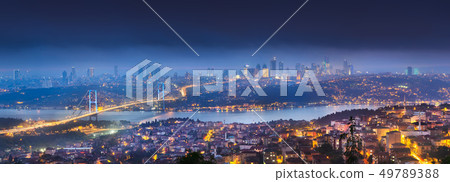View of Bosphorus bridge at night Istanbul View of Bosphorus bridge at night Istanbul 49789388