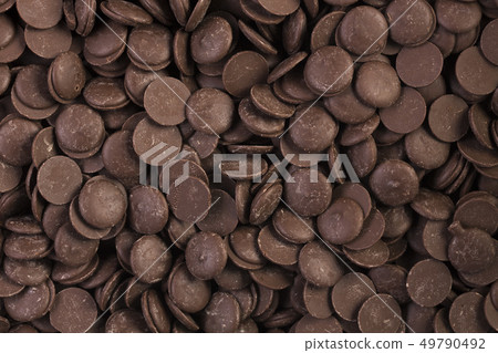 Chocolate dark brown chips texture for background usage. 49790492
