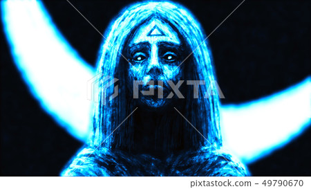 Beautiful girl with black hair developing in the 49790670