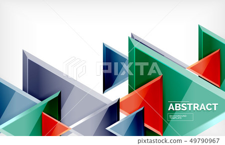 Tech futuristic geometric 3d shapes, minimal abstract background 49790967