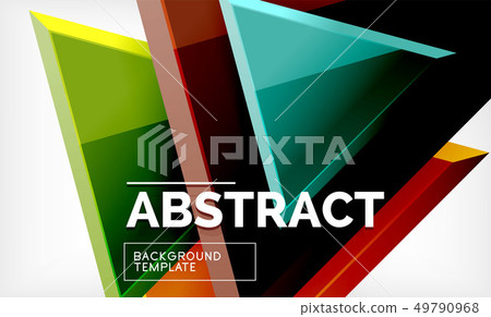 Triangles repetiton geometric abstract background, multicolored glossy triangular shapes, hi-tech Triangles repetiton geometric abstract background, multicolored glossy triangular shapes, hi-tech 49790968