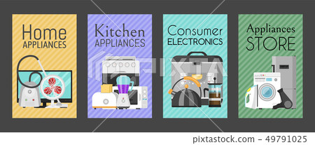 set of of household appliances vector illustration