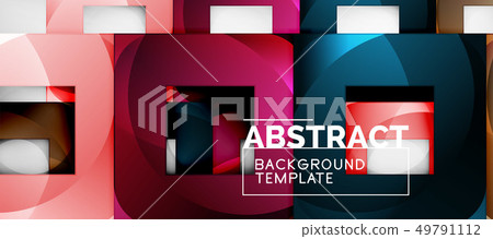 Abstract geometric background. Glossy square shapes composition on grey, minimalistic style template Abstract geometric background. Glossy square shapes composition on grey, minimalistic style template 49791112