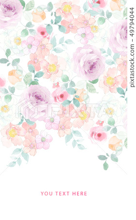 Beautiful watercolor rose peony flower Beautiful watercolor rose peony flower 49794044