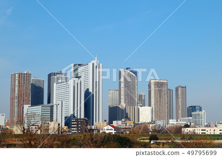 Musashi Kosugi Skyscrapers from Tamagawa River Bed Musashi Kosugi Skyscrapers from Tamagawa River Bed 49795699