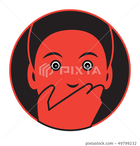 Flat designed icon of a frightened man. Vector illustration 49799232
