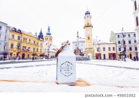 Lantern with inscription, SNP square in Banska Lantern with inscription, SNP square in Banska 49801082