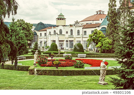 Historical buildings in Piestany spa, Slovakia 49801106