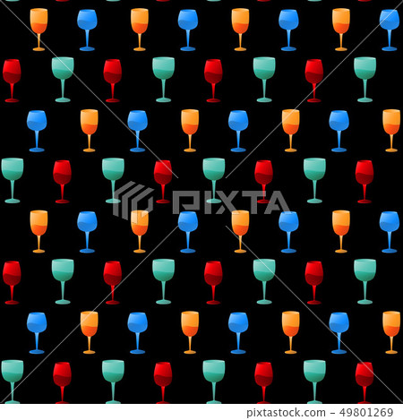 Seamless pattern of different glasses Seamless pattern of different glasses 49801269