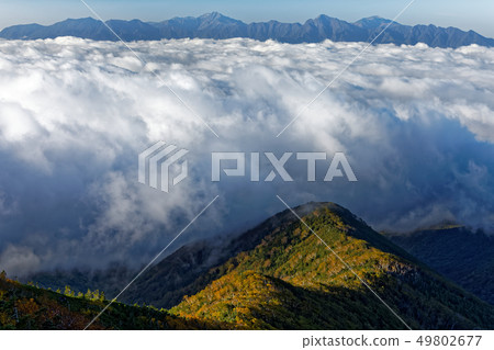 Clouds and Southern Alps seen from Mt. Yatsugatake Mountain Peak 49802677