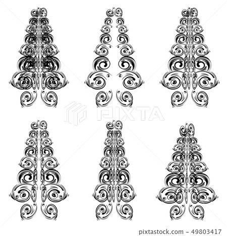 Swirls Floral Christmas Tree Swirls Floral Christmas Tree 49803417