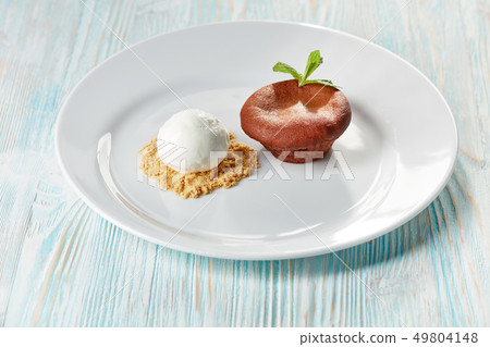 chocolate fondant on wood chocolate fondant on wood 49804148