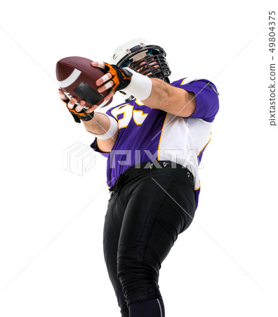 American Footballer running fast 49804375