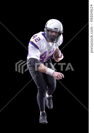 American Footballer running fast American Footballer running fast 49804624
