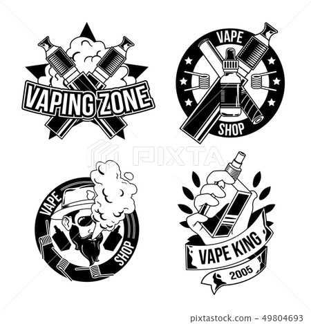 Vintage vape's emblems, labels, badges, logos - Stock Illustration  [49804693]