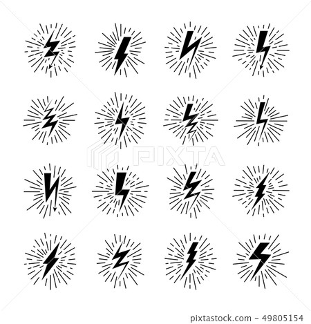 Lightning icons. Thunderbolt thunder flash light bolts power volt battery charge speed arrow strike Lightning icons. Thunderbolt thunder flash light bolts power volt battery charge speed arrow strike 49805154