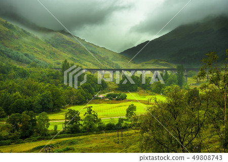 Glenfinnan Railway Viaduct At Loch Shiel In Scotla 49808743