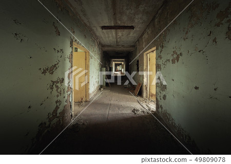 Abandoned corridor in Pripyat Hospital, Chernobyl Exclusion Zone 2019 Abandoned corridor in Pripyat Hospital, Chernobyl Exclusion Zone 2019 49809078