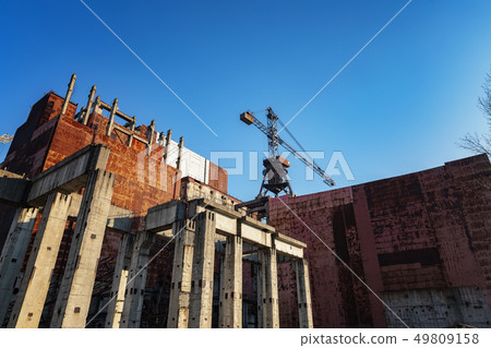 Part of an Unfinished Nuclear Reactor in Chernobyl 49809158