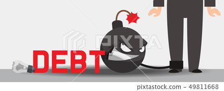 Debt vector bomb finance explosion weapon danger destruction boom financial illustration banking Debt vector bomb finance explosion weapon danger destruction boom financial illustration banking 49811668