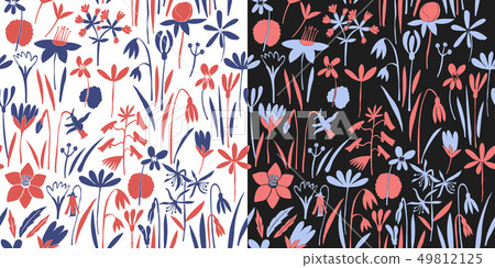 Spring flowers seamless vector pattern. Spring flowers seamless vector pattern. 49812125