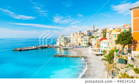 View of Bogliasco. Bogliasco is a ancient fishing village in Italy, Genoa, Liguria. Mediterranean View of Bogliasco. Bogliasco is a ancient fishing village in Italy, Genoa, Liguria. Mediterranean 49814142