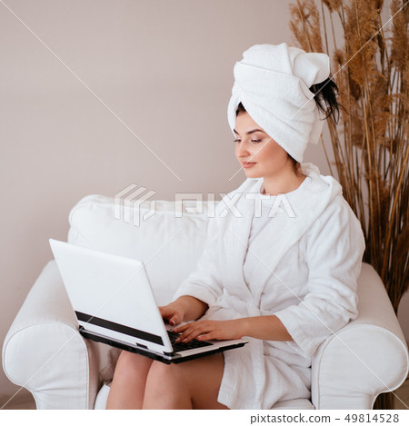 Freelancer or blogger home workspace 49814528