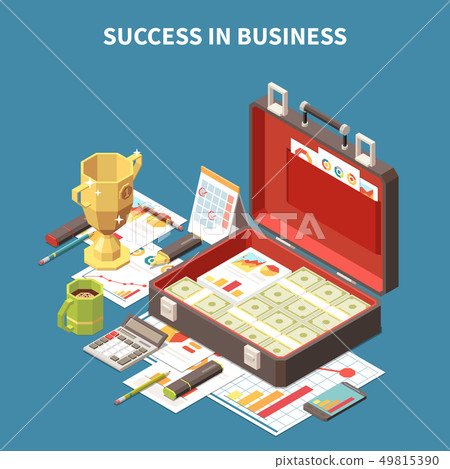 Business Strategy Isometric 3d Composition - Stock Illustration ...