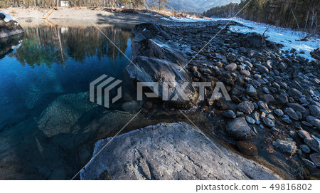 Crystal pure water of blue lake 49816802