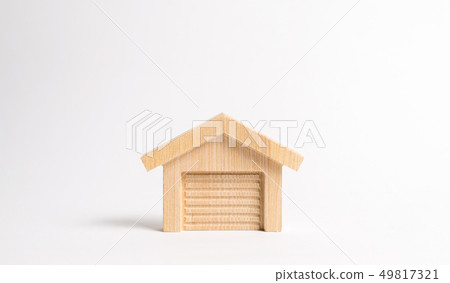 Wooden figure of a garage or warehouse. Wooden figure of a garage or warehouse. 49817321