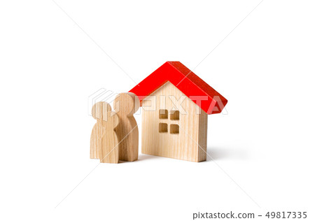 Figures of the family and house on an isolated Figures of the family and house on an isolated 49817335