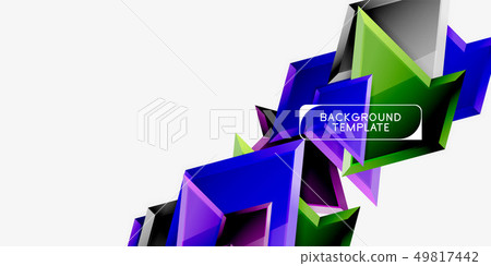 Triangular low poly background design, multicolored triangles. Vector 49817442