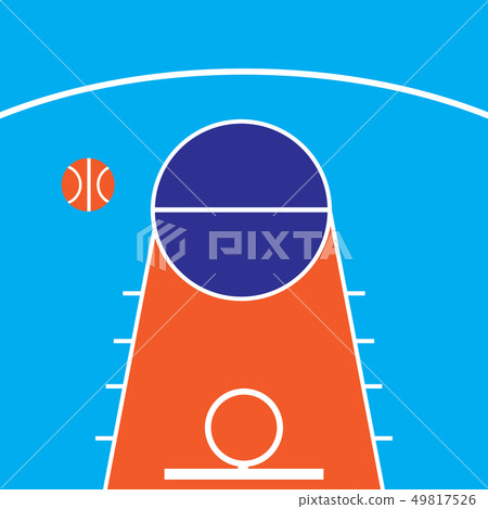 flat vector icon background of basketball in court 49817526