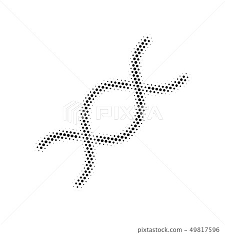 DNA Spiral halftone vector icon. Illustration 49817596