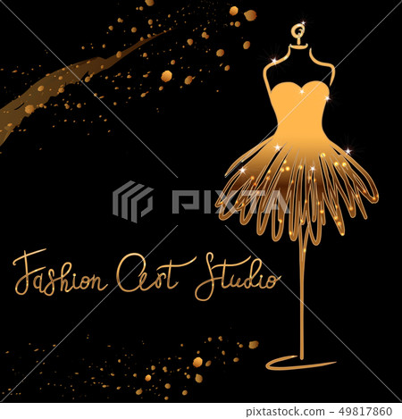 Logo Fashion studio. Custom handmade calligraphy, Vector brush lettering for fashion salon. Logo Fashion studio. Custom handmade calligraphy, Vector brush lettering for fashion salon. 49817860