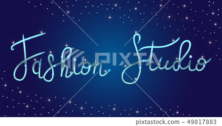 Logo Fashion studio. Custom handmade calligraphy, Vector brush lettering for fashion salon. Logo Fashion studio. Custom handmade calligraphy, Vector brush lettering for fashion salon. 49817883