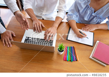 Tutor, learning, education, Group of young people Tutor, learning, education, Group of young people 49818235
