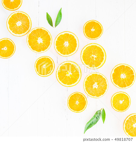 Fresh oranges pattern on white background Fresh oranges pattern on white background 49818707