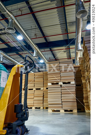 Warehouse with modern ventilation system full of 49819024