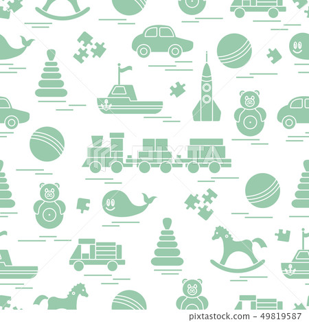 Seamless pattern with kids toys - Stock Illustration [49819587] - PIXTA