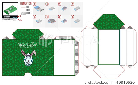 green box template on sale with rabbit 49819620