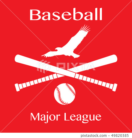 Baseball bats, ball and eagle Vector illustration 49820385