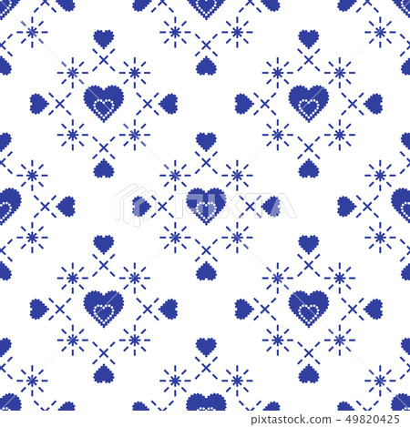Seamless pattern with hearts Valentine's Day - Stock Illustration ...