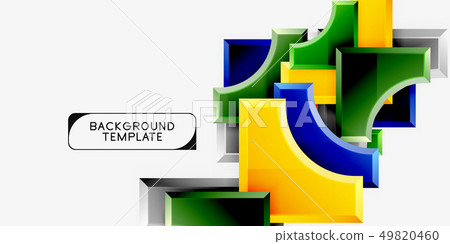 3d futuristic shapes vector abstract background made of glossy pieces with light effects 3d futuristic shapes vector abstract background made of glossy pieces with light effects 49820460