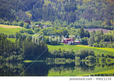 Lake landscape in Norway 49821238