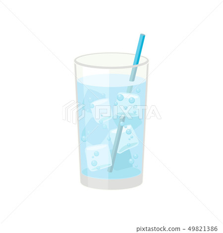 Sparkling water in glass on white background. 49821386