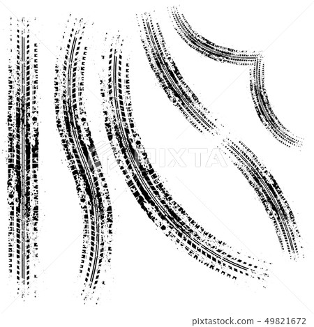 Different tire tracks one Different tire tracks one 49821672