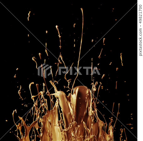 abstract golden liquid splash on black background abstract golden liquid splash on black background 49821700