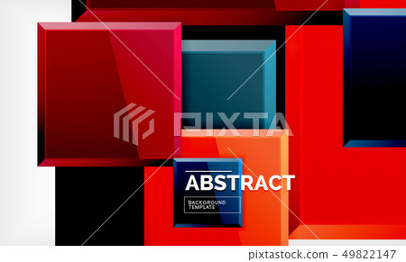 Square abstract background, glossy geometric design 49822147