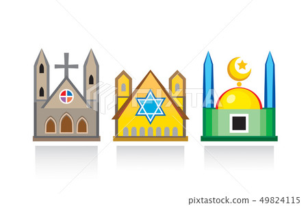 Cathedral church, synagogue, mosque. Cathedral church, synagogue, mosque. 49824115